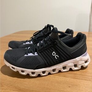 On Running Women's Black and White Speedboard Cloud Running Shoes